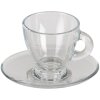 Šálek na kávu s podšálkem transparentní 8x6x6 - 11x10x2 cm - 85 ml 6GL3418