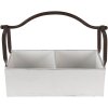 Clayre & Eef 6H1914W Úložný box 41x19x29 cm Bílý dřevo kov