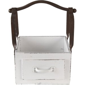 Dřevěný koš bílý 24x19x28 cm...