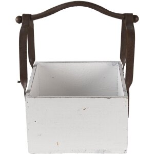 Dřevěný koš bílý 24x19x28 cm 6H1915W