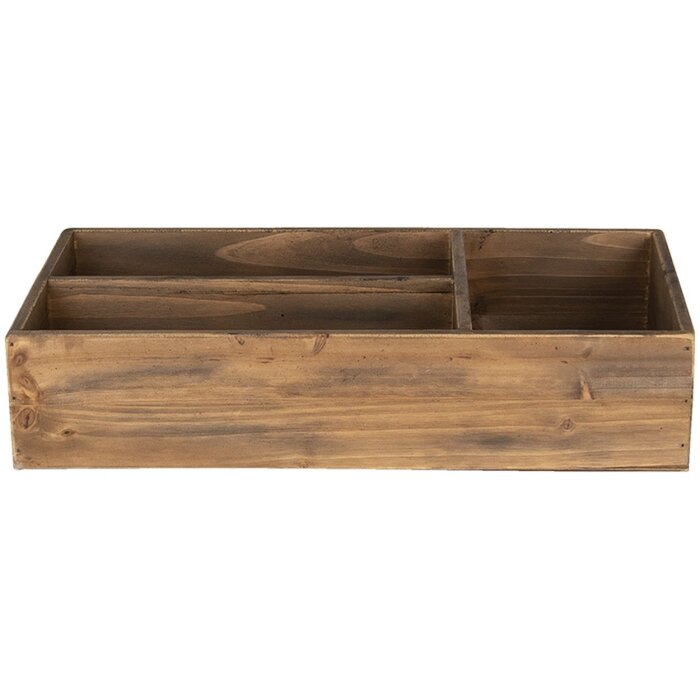 Kontejner s přihrádkami hnědý 43x22x9 cm 6H1995