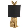 Clayre & Eef 6LMC0013GO Stolní lampa Rabbit Ø 20x45 cm Zlatá barva Černá