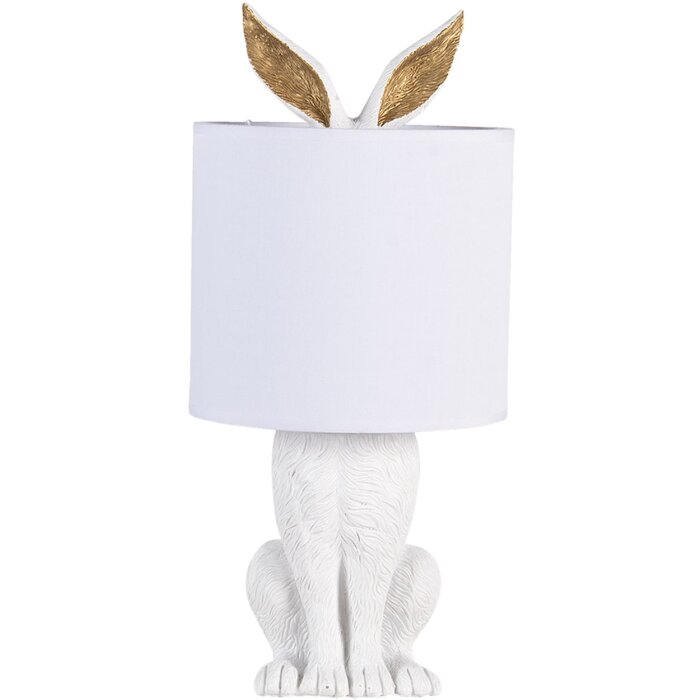 Clayre & Eef 6LMC0013W Stolní lampa Rabbit Ø 20x45 cm Bílý plast