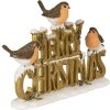 Dekorace Merry Xmas zlatá 21x4x13 cm 6PR3466