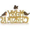 Dekorace Merry Xmas zlatá 21x4x13 cm 6PR3466