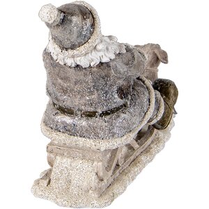 Dekorace Otec Vánoc na saních šedá 24x8x16 cm 6PR3472