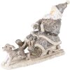 Dekorace Otec Vánoc na saních šedá 24x8x16 cm 6PR3472