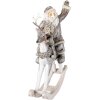 Dekorace Otec Vánoc na houpacím koni šedá 20x7x22 cm 6PR3475