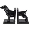 Clayre & Eef 6PR4623 Sada 2 stojánků na knihy Pes 25x9x15 cm Černý plast