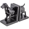 Clayre & Eef 6PR4623 Sada 2 stojánků na knihy Pes 25x9x15 cm Černý plast