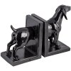 Clayre & Eef 6PR4623 Sada 2 stojánků na knihy Pes 25x9x15 cm Černý plast