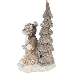 Dekorace pes a kočka vícebarevná 11x9x15 cm LED 6PR4628