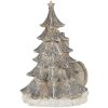Dekorace Kočka na vánočním stromku šedá 12x9x16 cm LED 6PR4629