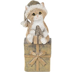Dekorace kočka pestrobarevná 5x4x10 cm 6PR4643
