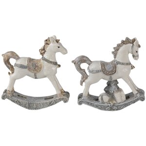 Dekorace houpací kůň (sada 2 ks) vícebarevná 7x2x8 cm 6PR4659