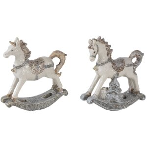 Dekorace houpací kůň (sada 2 ks) vícebarevná 7x2x8 cm 6PR4659