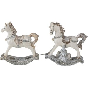 Dekorace houpací kůň (sada 2 ks) vícebarevná 7x2x8 cm 6PR4659