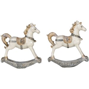Dekorace houpací kůň (sada 2 ks) vícebarevná 7x2x8 cm 6PR4659