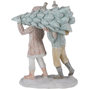 Dětská dekorace s vánočním stromkem pestrobarevná 12x6x15 cm 6PR4662