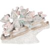 Dekorace Myši na saních vícebarevné 15x5x11 cm 6PR4709