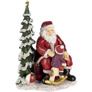 Dekorace Otec Vánoc s dítětem pestrobarevná 16x13x22 cm 6PR4714
