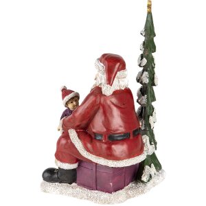 Dekorace Otec Vánoc s dítětem pestrobarevná 16x13x22 cm 6PR4714