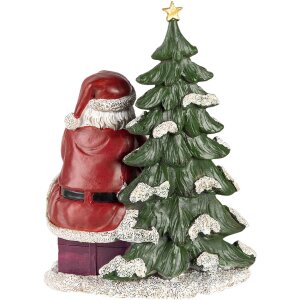 Dekorace Otec Vánoc s dítětem pestrobarevná 16x13x22 cm 6PR4714