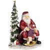 Dekorace Otec Vánoc s dítětem pestrobarevná 16x13x22 cm 6PR4714
