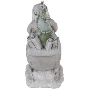 Dekorace Otec Vánoc na saních stříbrná 10x6x13 cm 6PR4727