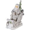 Dekorace Otec Vánoc na saních stříbrná 10x6x13 cm 6PR4727
