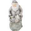 Dekorace Otec Vánoc se sobem stříbrná 10x7x13 cm 6PR4729