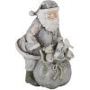Dekorace Otec Vánoc se sobem stříbrná 10x7x13 cm 6PR4729