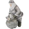 Dekorace Otec Vánoc se sobem stříbrná 10x7x13 cm 6PR4729