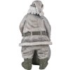 Dekorace Otec Vánoc se sobem stříbrná 10x7x13 cm 6PR4729