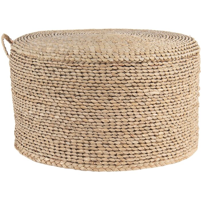 Puff hnědý Ø 40x23 cm 6RO0509