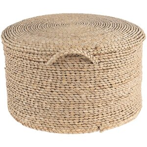 Puff hnědý Ø 40x23 cm 6RO0509