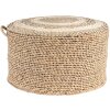 Clayre & Eef 6RO0510 Pouf Ø 40x23 cm Hnědá slaměná kulatá stolička