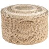 Clayre & Eef 6RO0510 Pouf Ø 40x23 cm Hnědá slaměná kulatá stolička