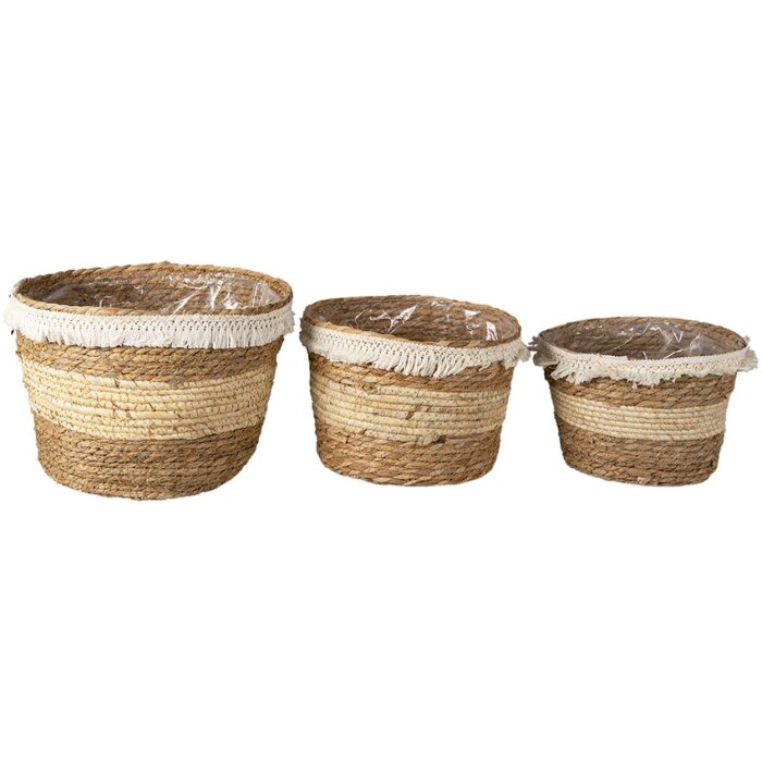 Košík (sada 3 ks) vícebarevný Ø 32x25 - Ø 28x21 - Ø 24x18 cm 6RO0536