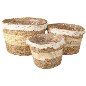 Košík (sada 3 ks) vícebarevný Ø 32x25 - Ø 28x21 - Ø 24x18 cm 6RO0536