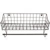 Držák ručníků pro hosty s košem černý 44x12x25 cm 6Y4305