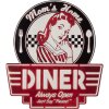 Clayre & Eef 6Y4384 Nápis "Moms Diner" Retro červená/černá 45x50cm
