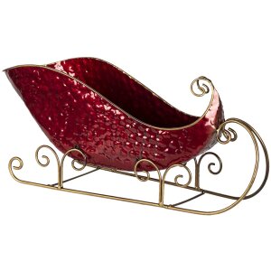 Dekorace sáně červená 36x18x22 cm 6Y4442