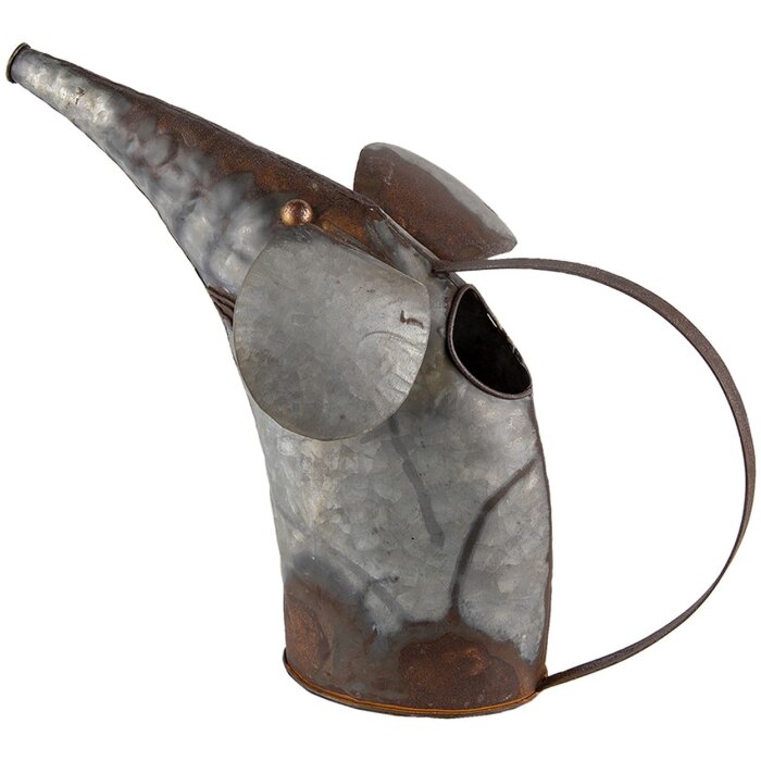 Clayre & Eef 6Y4601 Bytové doplňky Konev na vodu 40x15x30 cm šedá kovová myš