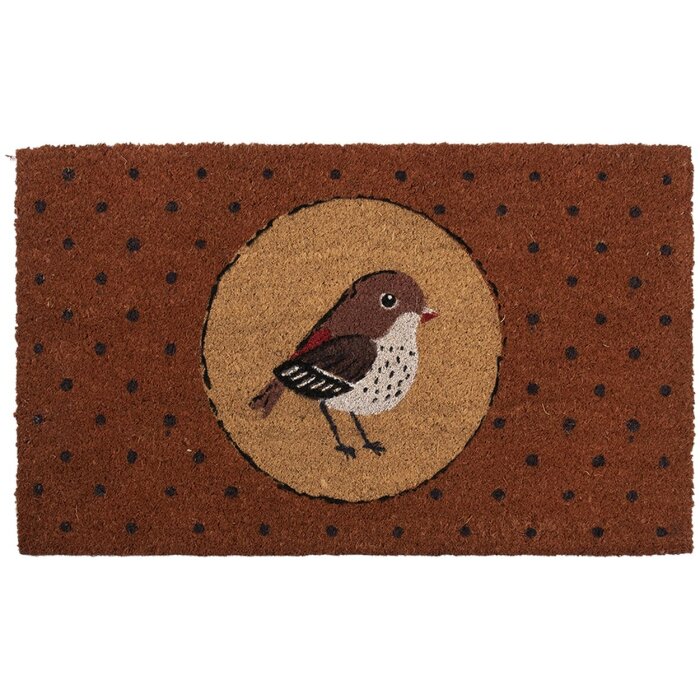 Clayre & Eef MC210 Coconut Mat Bird Brown 75x45cm PVC kokosové vlákno