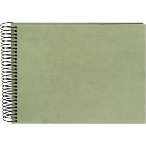Goldbuch spirálové album konopné psací potřeby Smoke Green 24x17 cm 40 černých stran