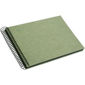 Goldbuch spirálové album konopné psací potřeby Smoke Green 24x17 cm 40 černých stran