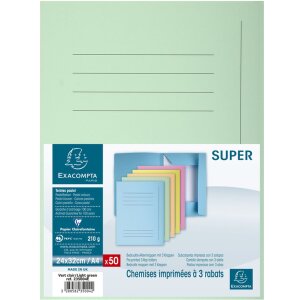 SuperBüro SUPER 210 pořadač světle zelený 3 chlopně A4 50ks balení