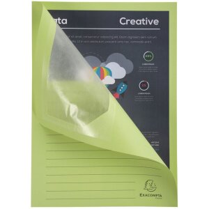 Exacompta balení 100 ks okenních pořadačů 22x31 cm DIN A4 bez plastu 160g světle zelená