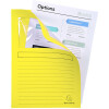 Exacompta, balení 100 ks složek s okénky DIN A4, bez plastu, kanárkově žlutá barva